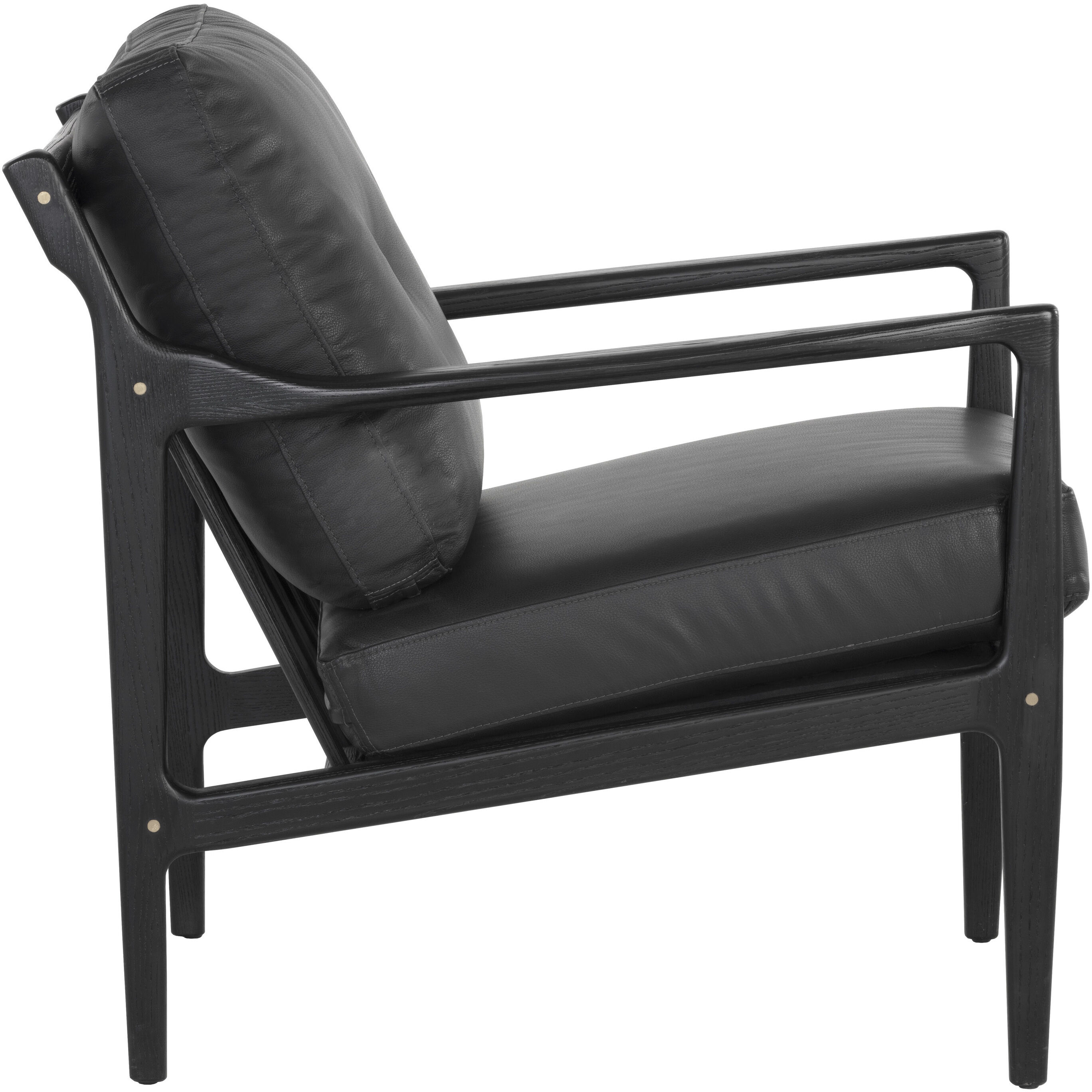 Gilmore Black / Black Leather Lounge Chair